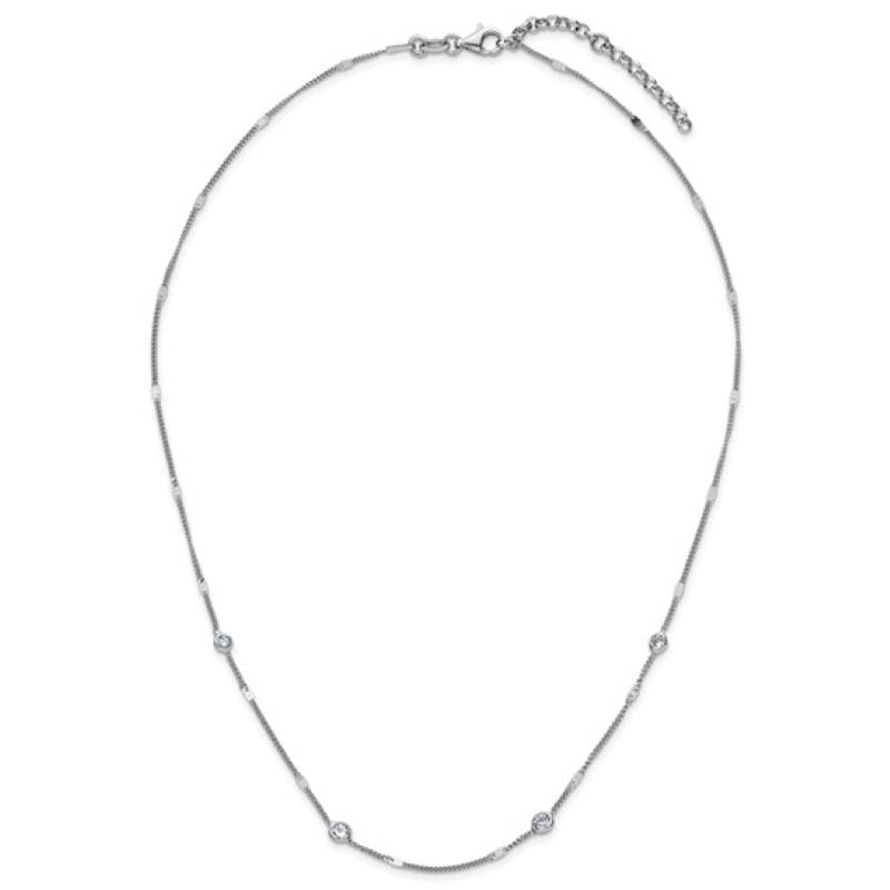 Distinctive Sterling Silver CZ Necklace