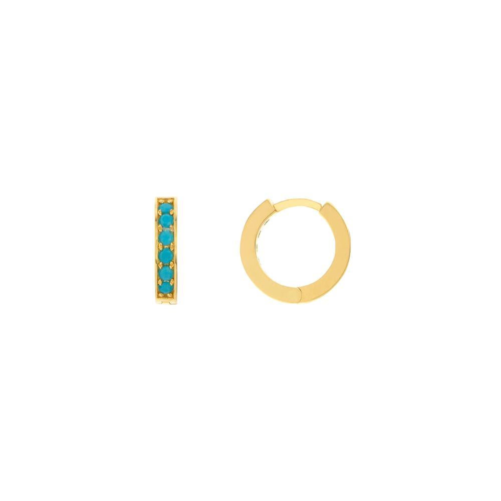 HAWLEY ST Genuine Turq 10mm Hoop Earrings