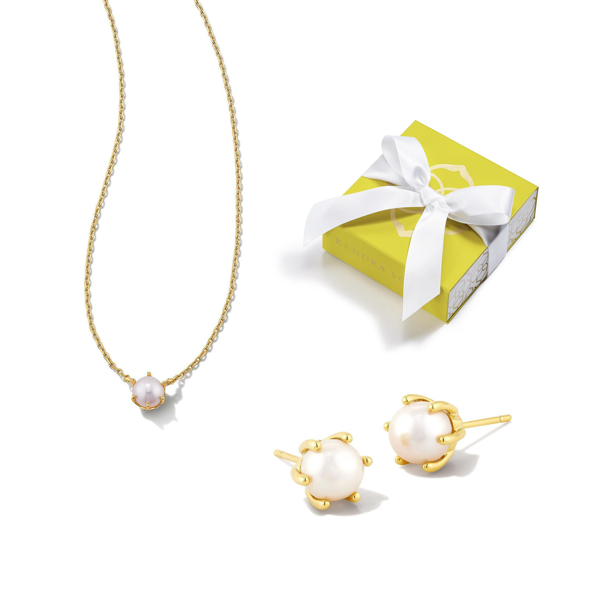 Kendra Scott Ashton Pearl Necklace and Earrings Set