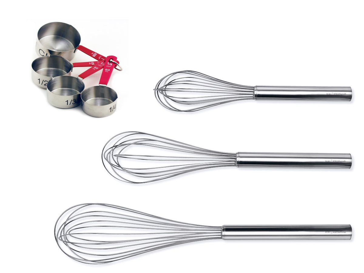 BergHOFF 18/10 SS 7pc Bake Set: 3pc Whisk Set & 4Pc Measuring Cup Set