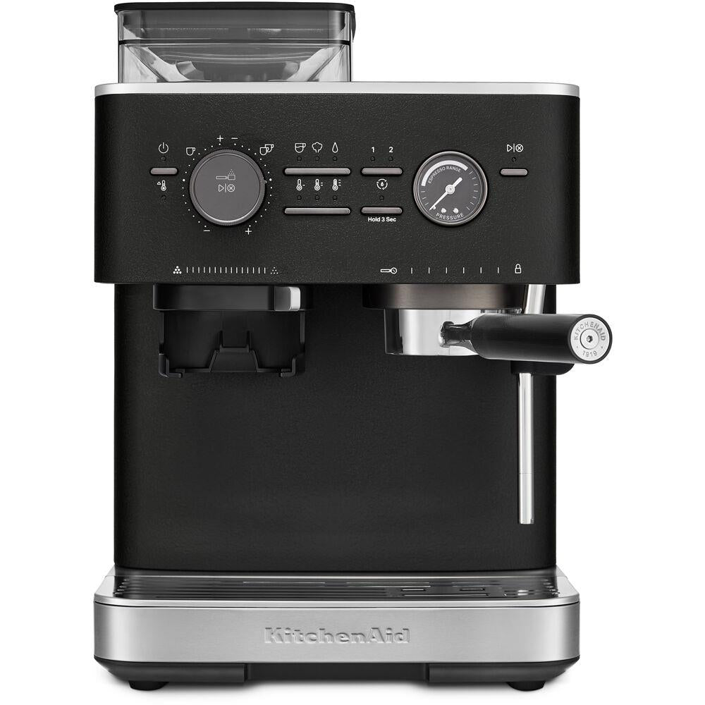 KitchenAid Semi Automatic Espresso Machine with Burr Grinder in Cast Iron Black
