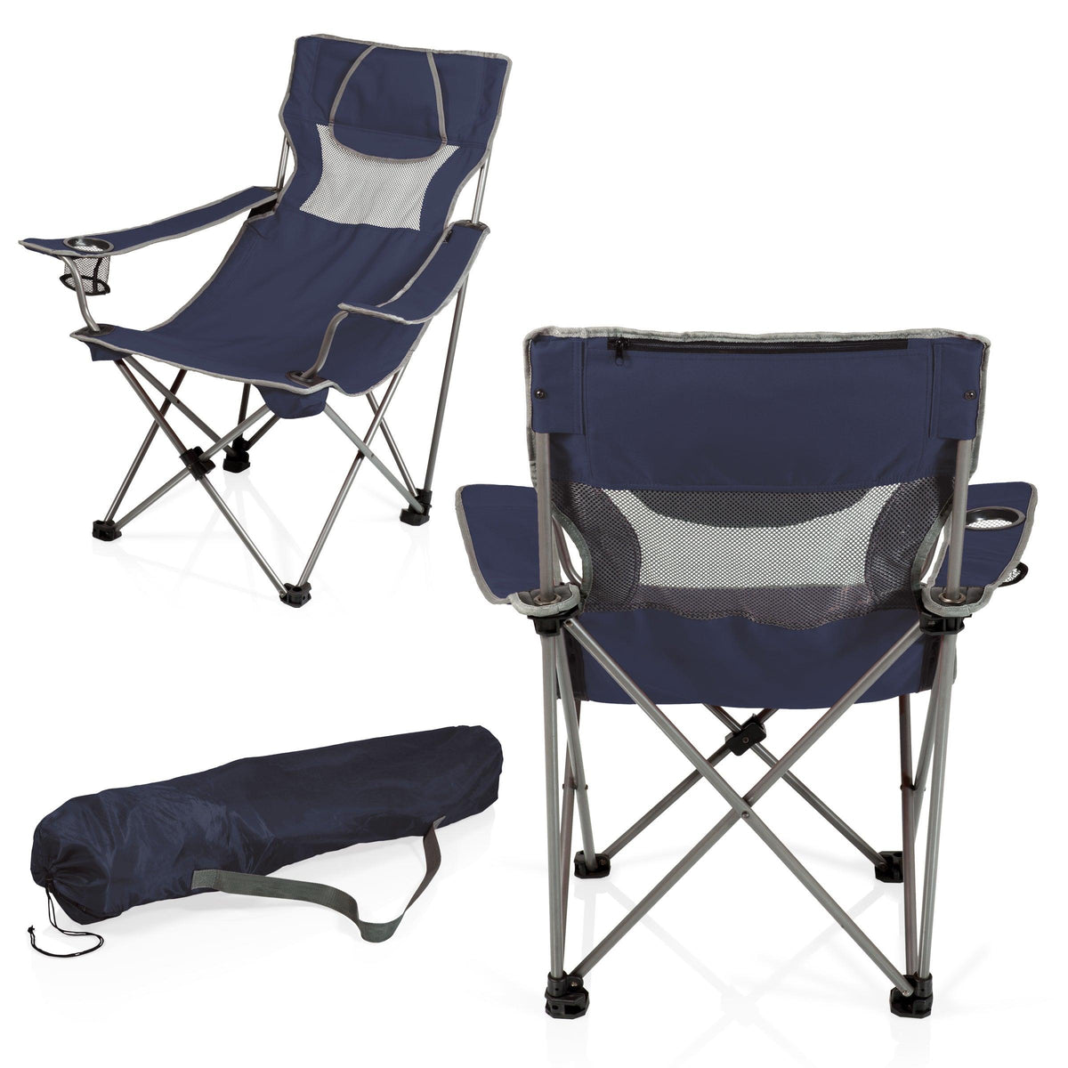Oniva Campsite Camp Chair Navy Blue w/ Gray Accents