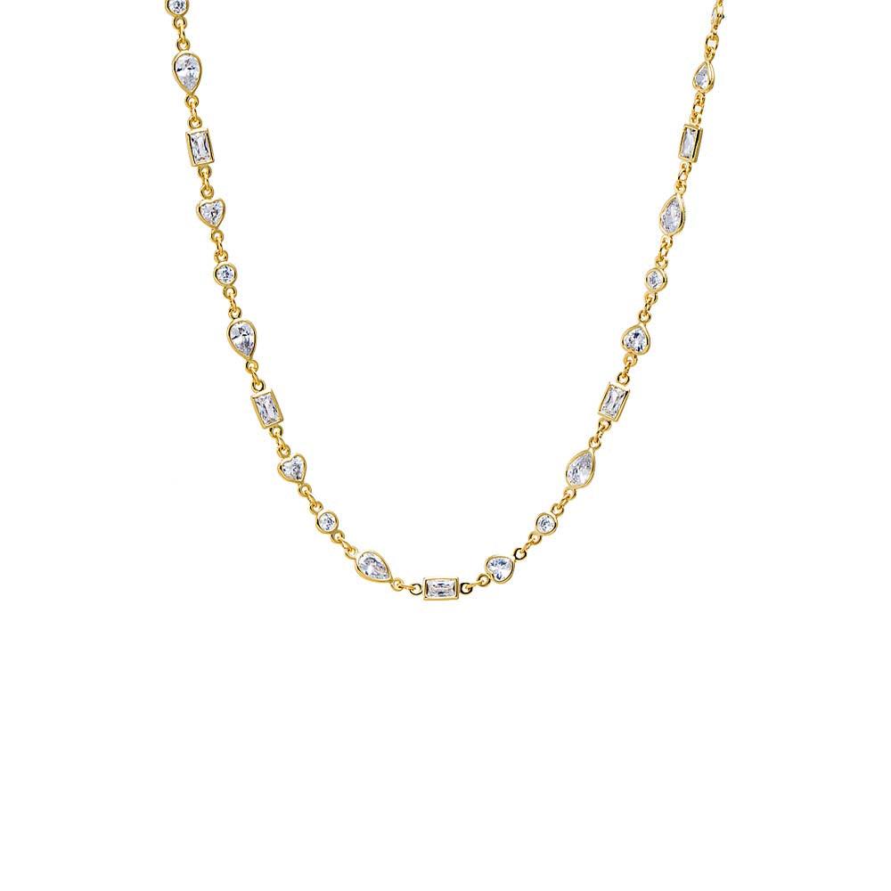 Adina Eden Colored Multishape Tennis Style Necklace