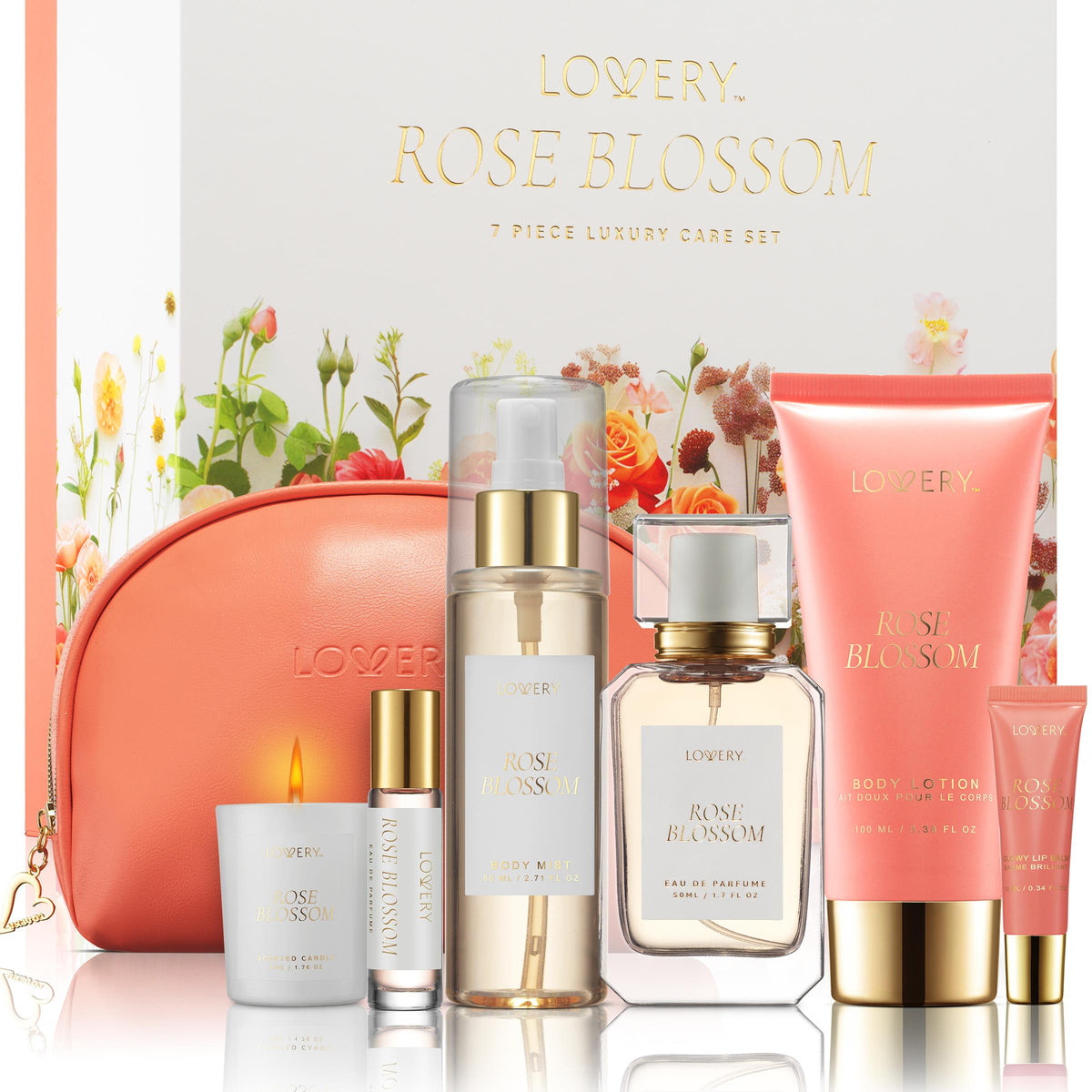 Lovery Rose Blossom Bath & Body Care Set Size 8 pieces