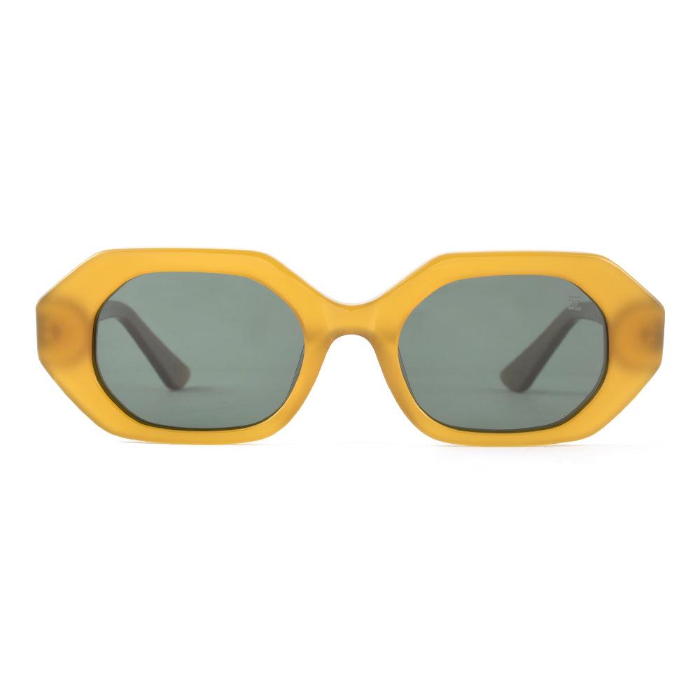 Joycoast Madge - Mixed Wood & Acetate Wooden Sunglasses Black Ebony & Grey Lens