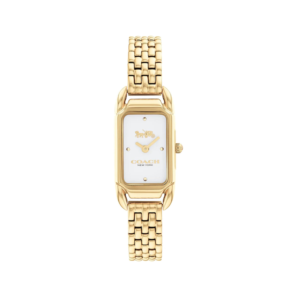 Coach Ladies' Cadie Gold-Tone Stainless Steel Watch White Dial