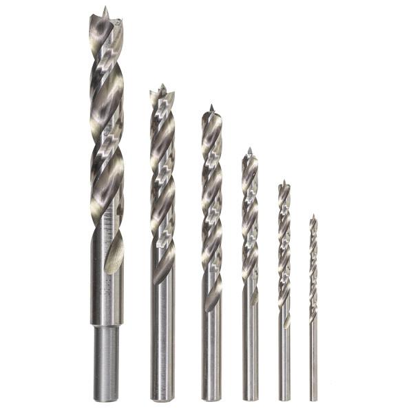 JS Products Spyder 6-Piece Brad Point Drill Bit Set