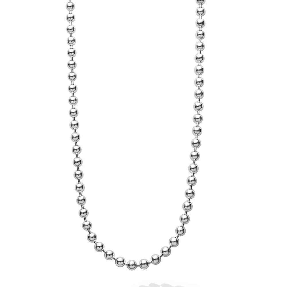 Lagos Silver Beaded Necklace