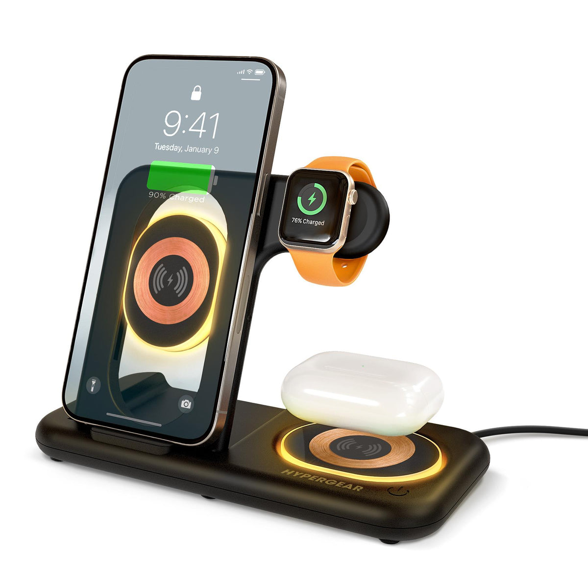 HYPERCEL PowerFold X-Ray 4-in-1 Foldable Wireless Charging Stand
