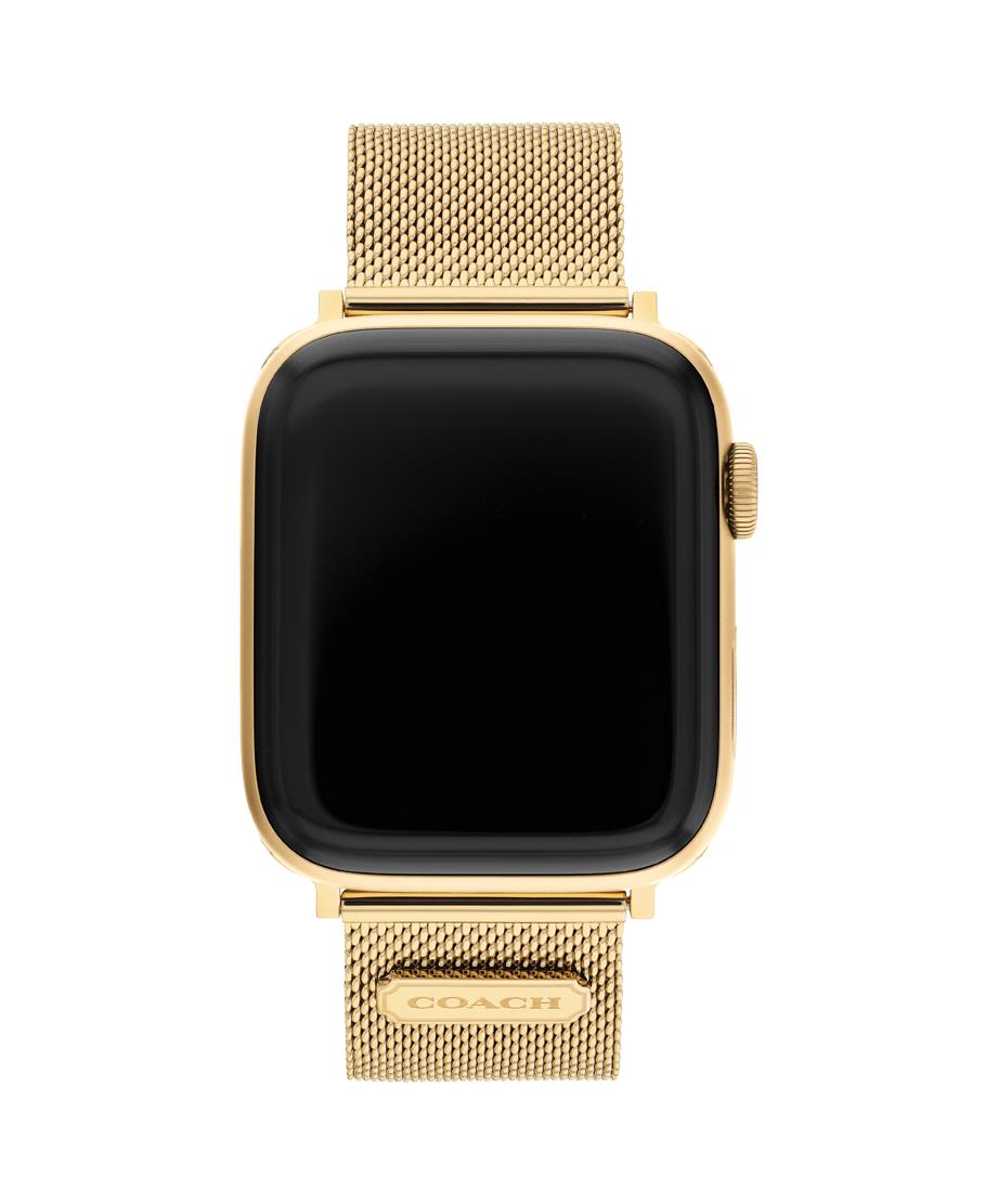 Coach APPLE 42MM, 44MM & 45MM, Gold Plated Mesh Bracelet.