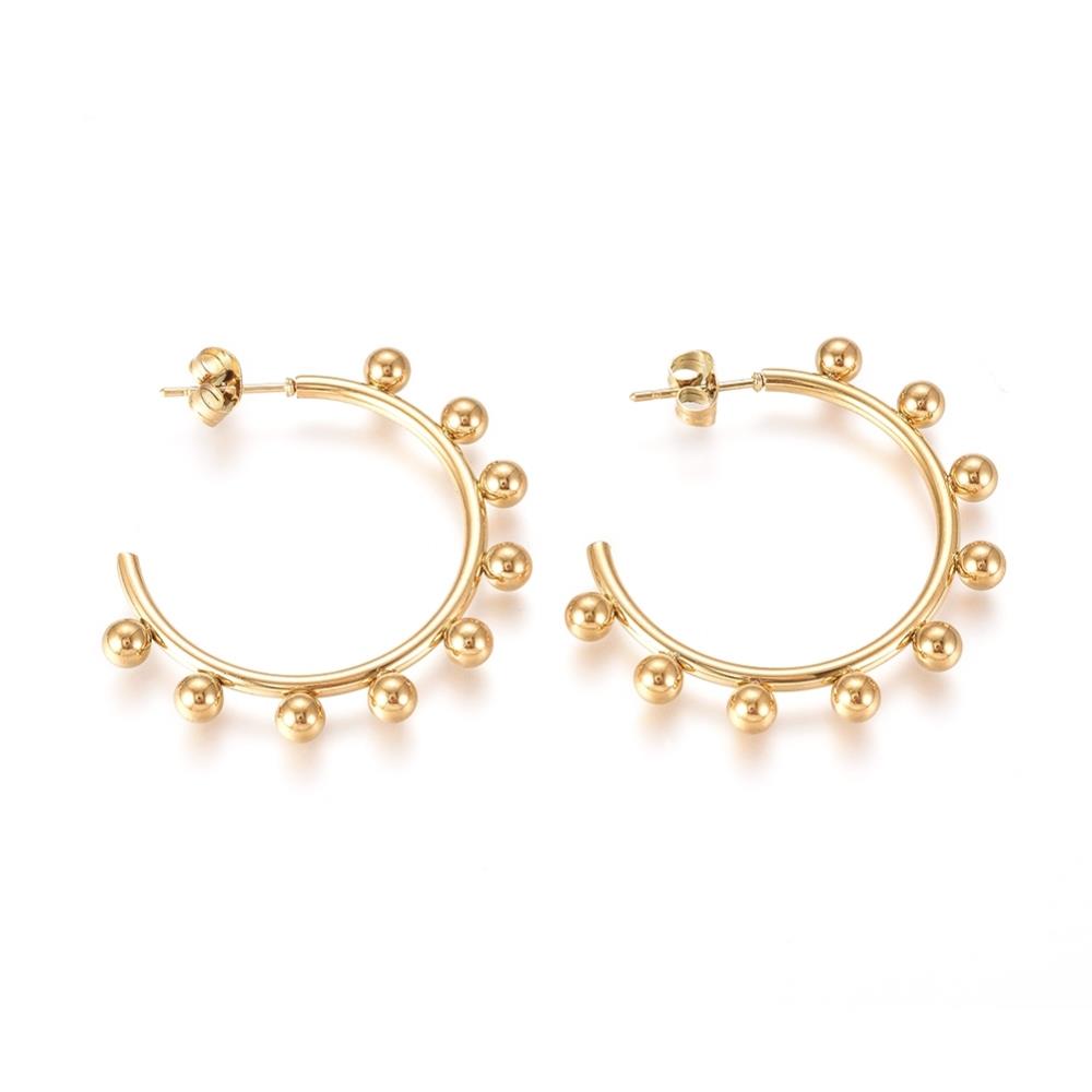 DKD Beaded Half Hoop Earrings