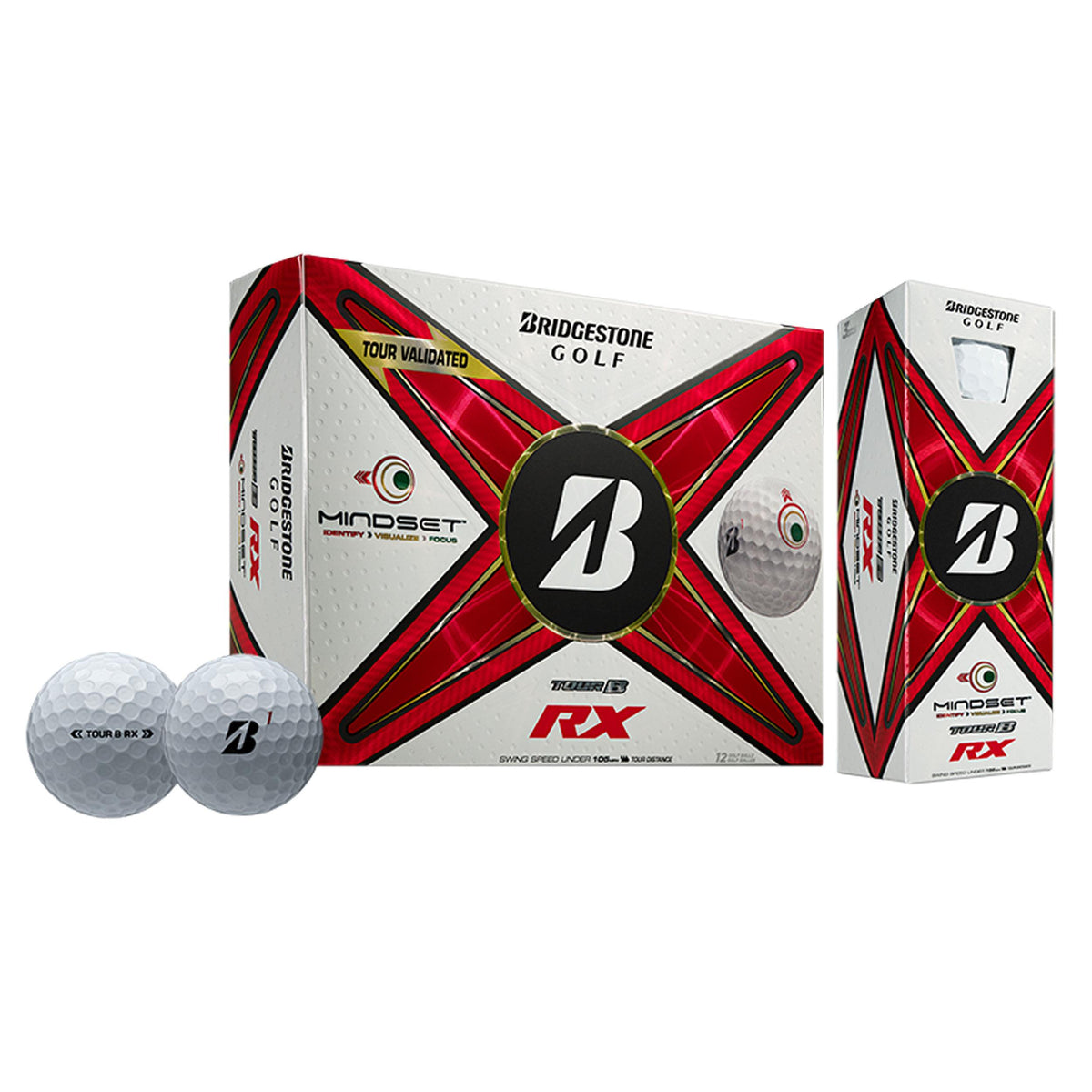 Bridgestone Tour B RX MindSet 2024 Golf Balls - 1 Dozen