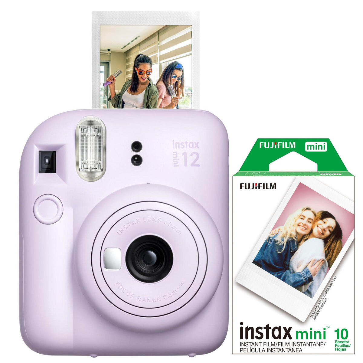 FujiFilm Instax Mini 12 Instant Camera w/ 10 Count Film Lilac Purple
