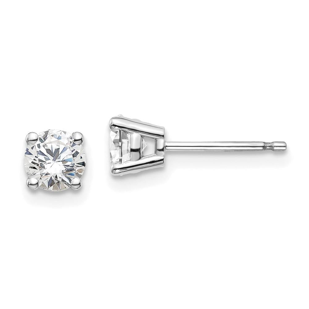 Distinctive 14K White Gold Lab Grown Diamond 3/4ctw 4 Prong Earrings