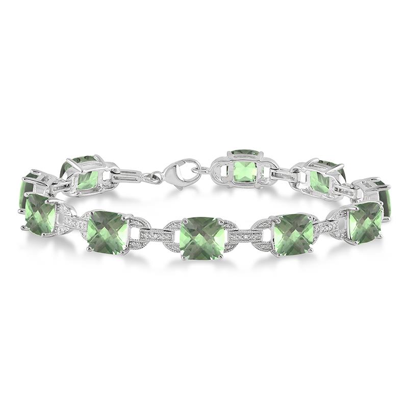 Jilco Inc Green Amethyst & Diamond Bracelet