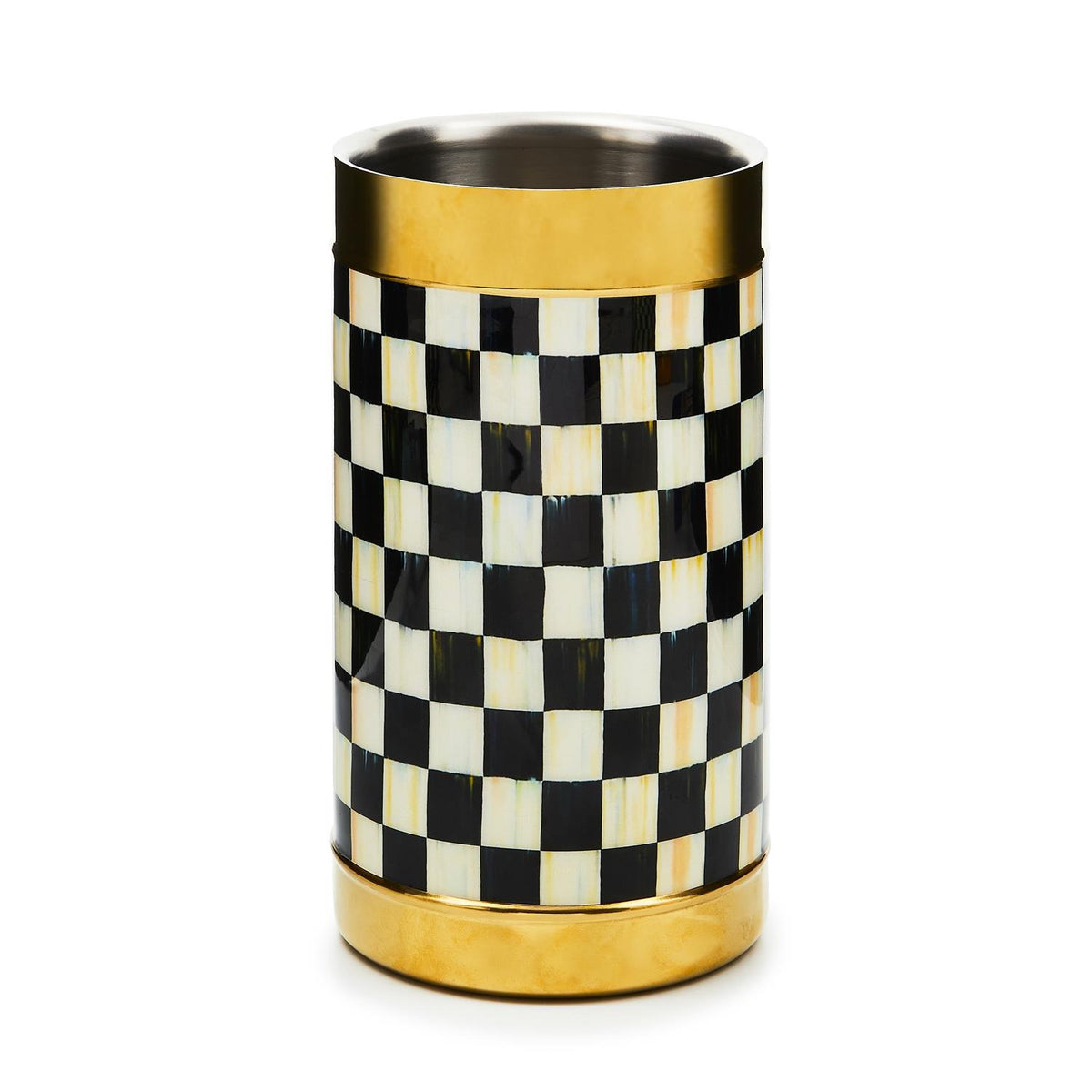 MacKenzie Childs Courtly Check 3260 Gold Wine Cooler