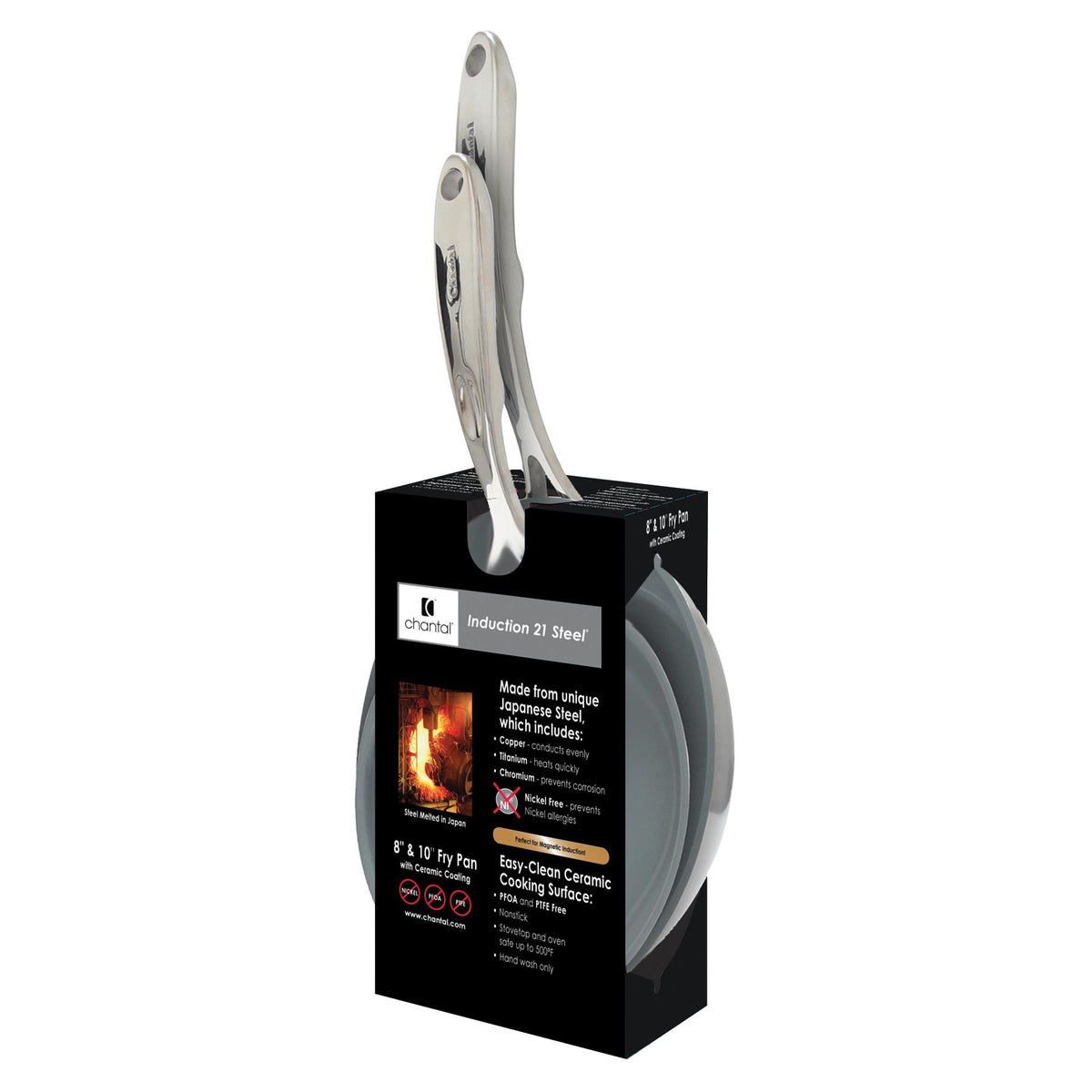 Chantal Induction 21 Steel Fry Pan Pack with Ceramic Coating (2 Pc.)