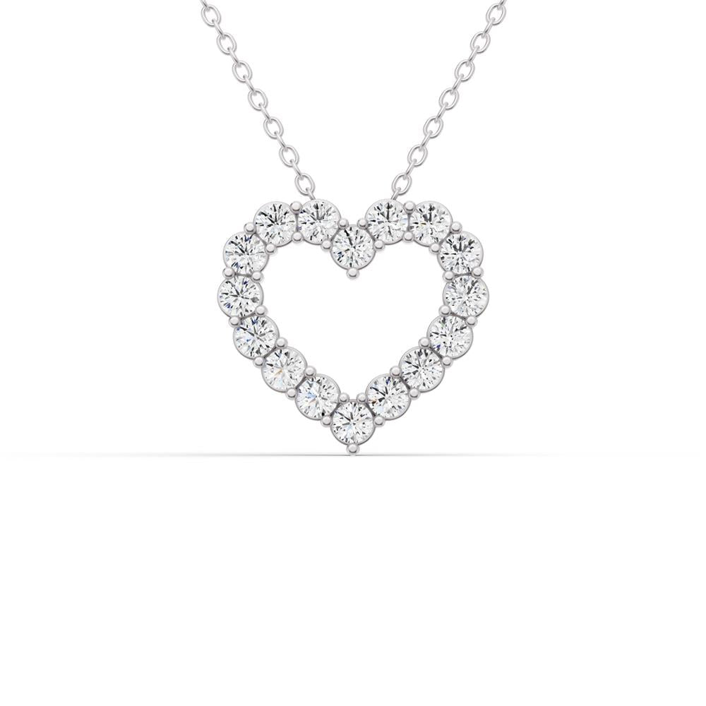 Prestige Boutique Diamonds Round Lab Diamond Heart Pendant Size 1 CT