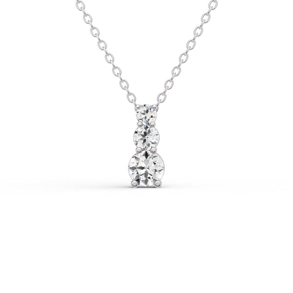 Prestige Boutique Diamonds Lab Diamond 3 Stone Snow Pendant Size 2 CT