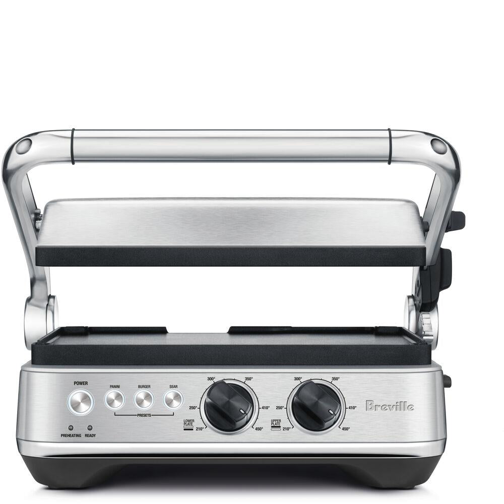 Breville Sear and Press Indoor Electric Smokeless Grill with Reversible Plates and Independent Temperature Co