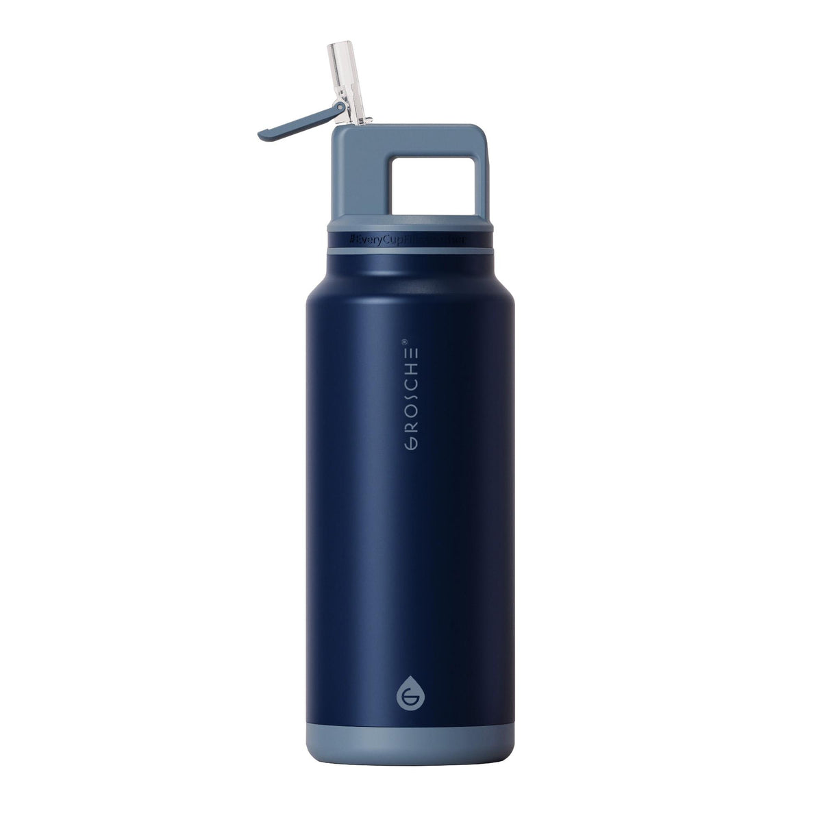 Grosche Alpine Flip N' Sip 40 oz. Insulated Water Bottle, Mountain Blue