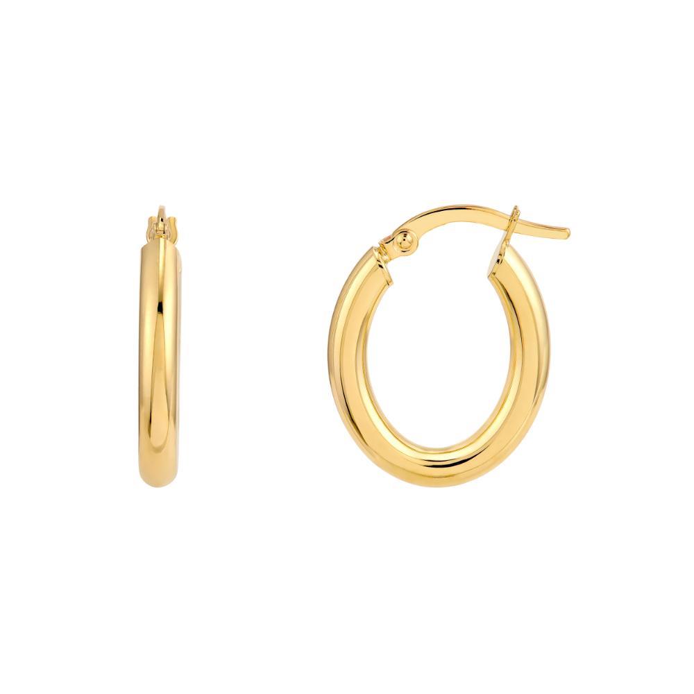 HAWLEY ST 3mm Polished Oval Tube Hoop Earrings