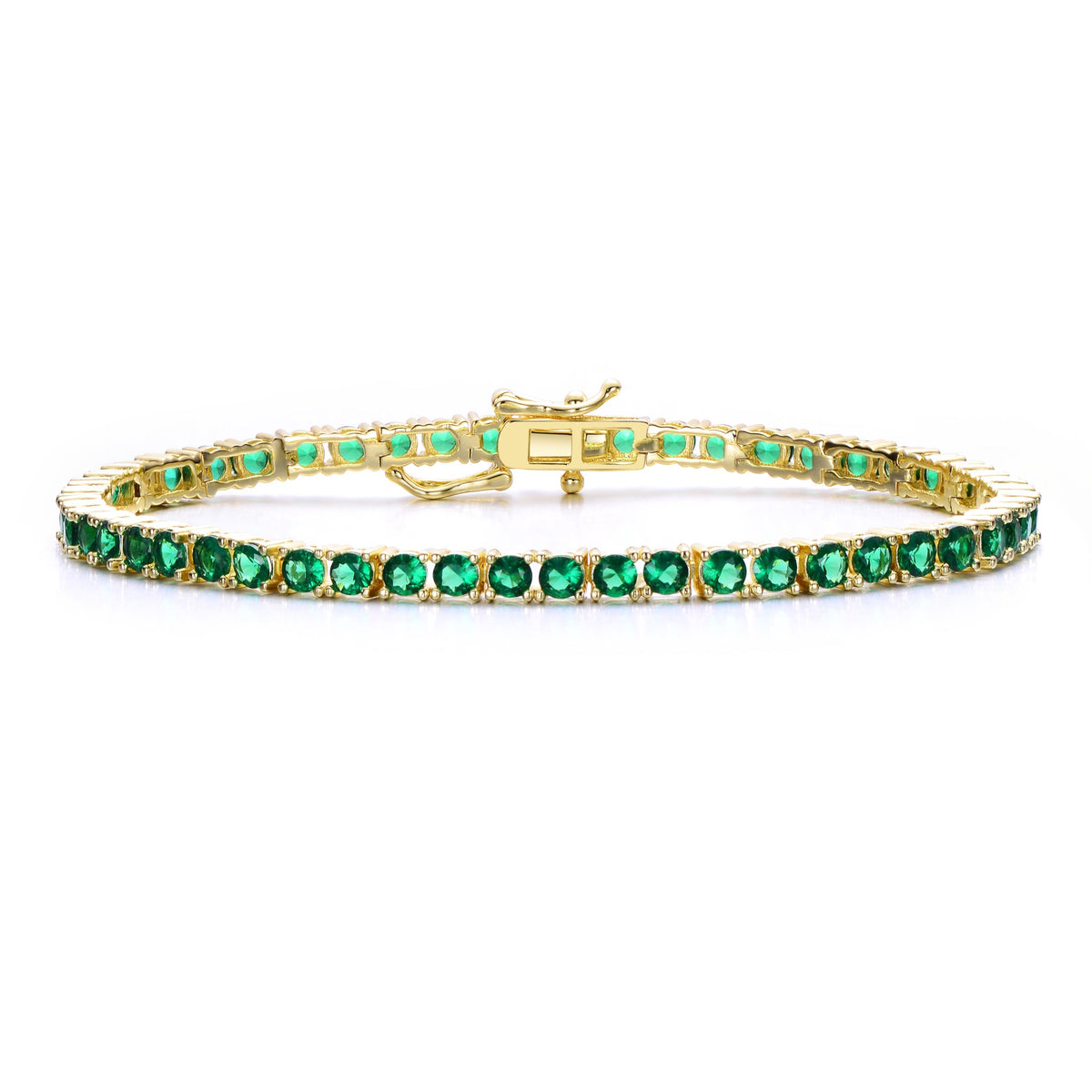 GENEVIVE 14K Gold Plated Tennis Bracelet Size 7"