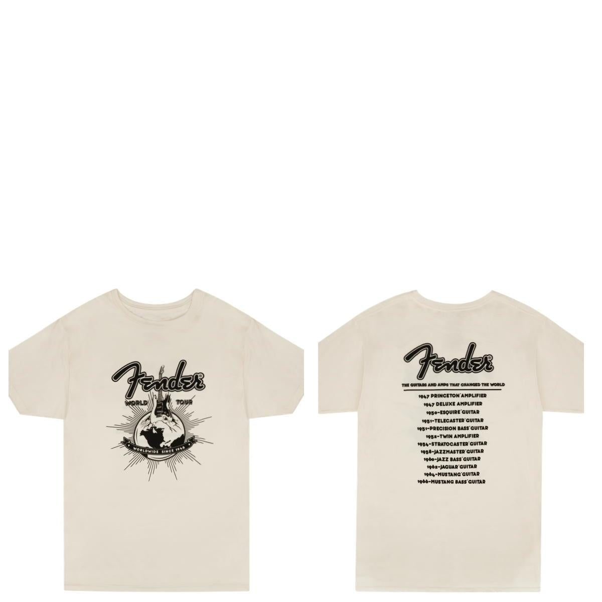 Fender World Tour T-Shirt - Vintage White - Size XL