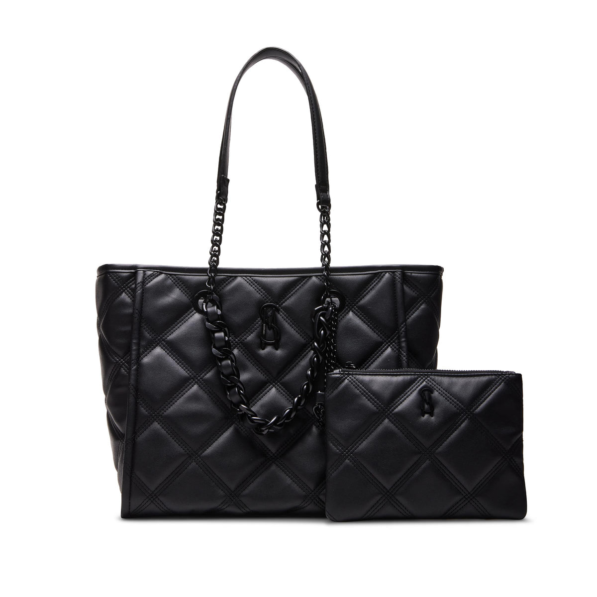 Steve Madden BKATTT Quilted Large Tote - Black