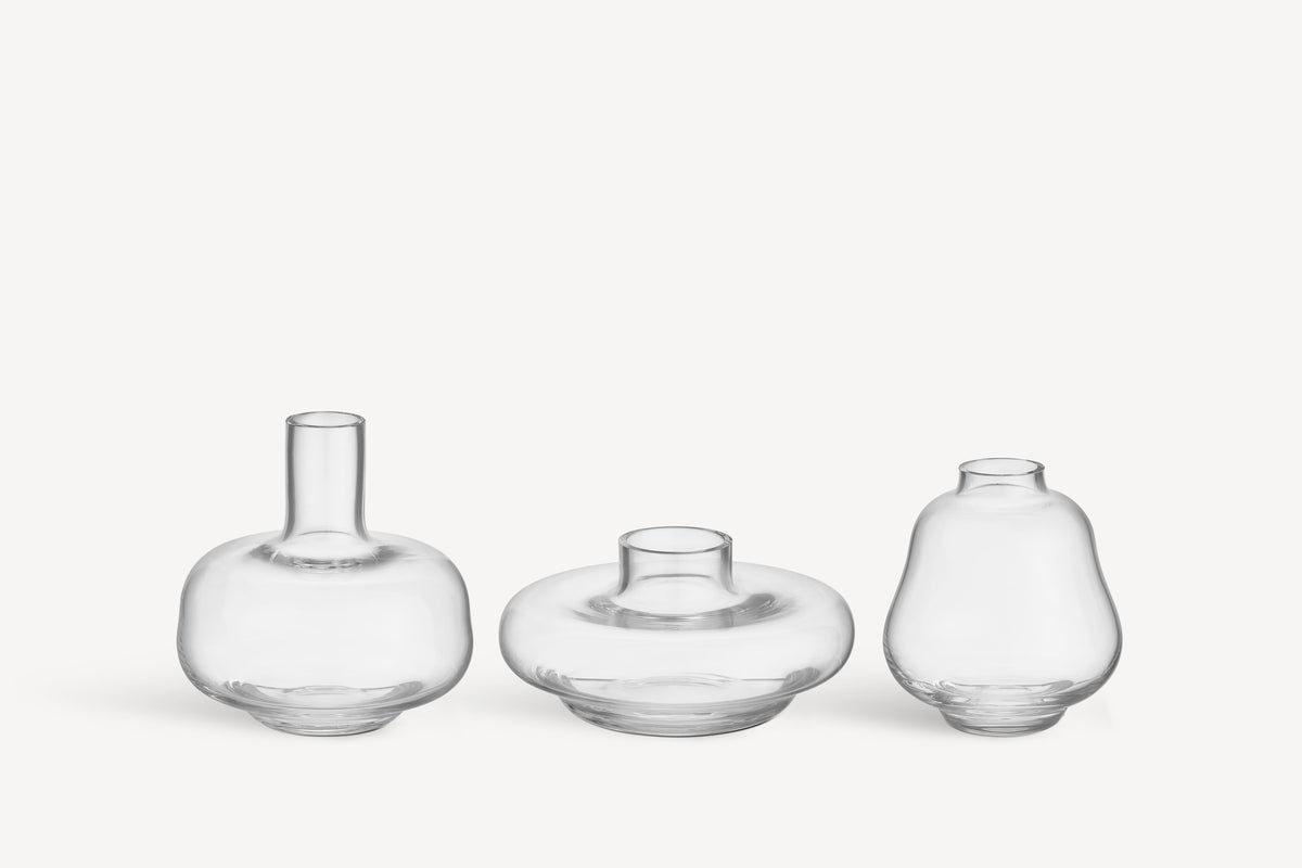 Kosta Boda Kappa Vases Clear Mini set 3