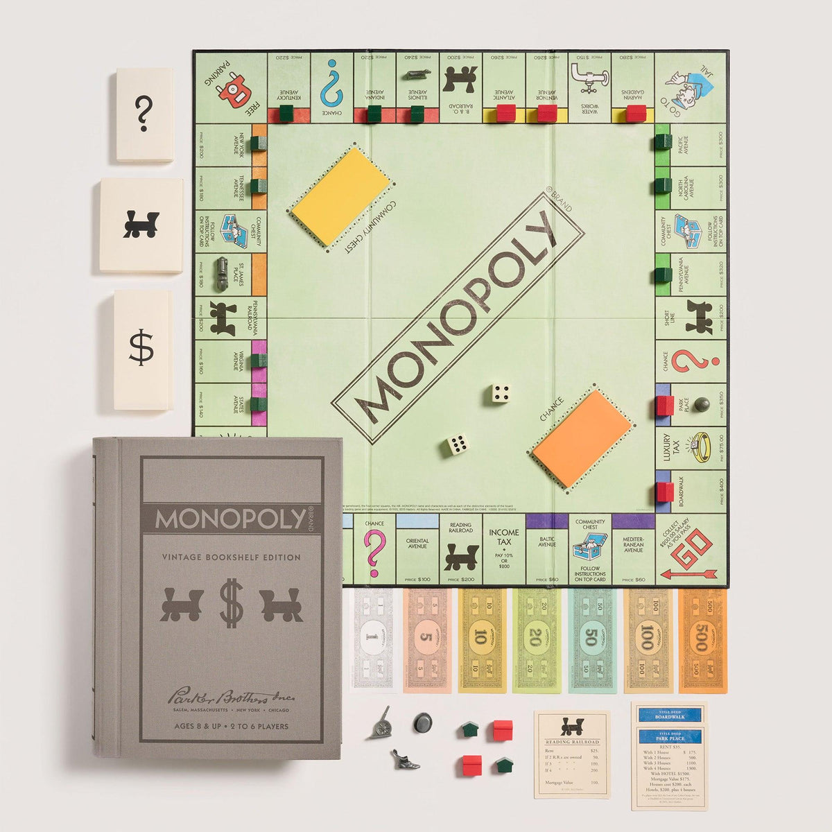 WS Games Monopoly Vintage Bookshelf Edition Board Game Ages 8+ Years