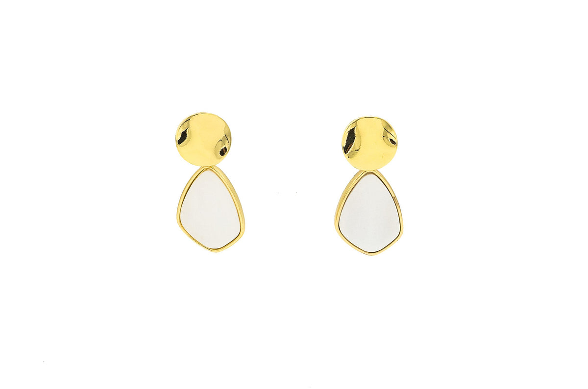 Completely Bella 18K Gold Plated Fashion White Earrings