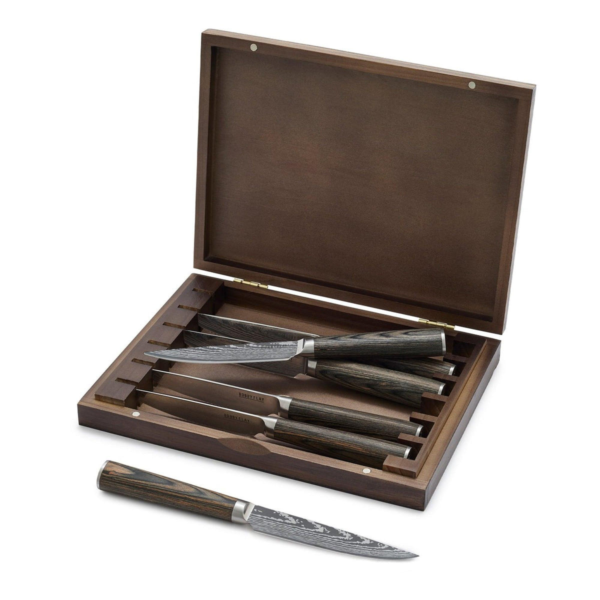 Bobby Flay 6pc Steak Knife Set w/ Wood Storage Box