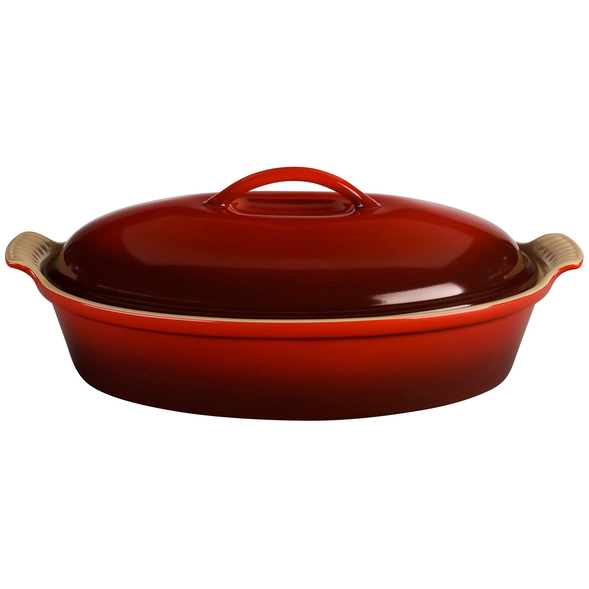 Le Creuset 4qt Heritage Stoneware Covered Oval Casserole Cerise