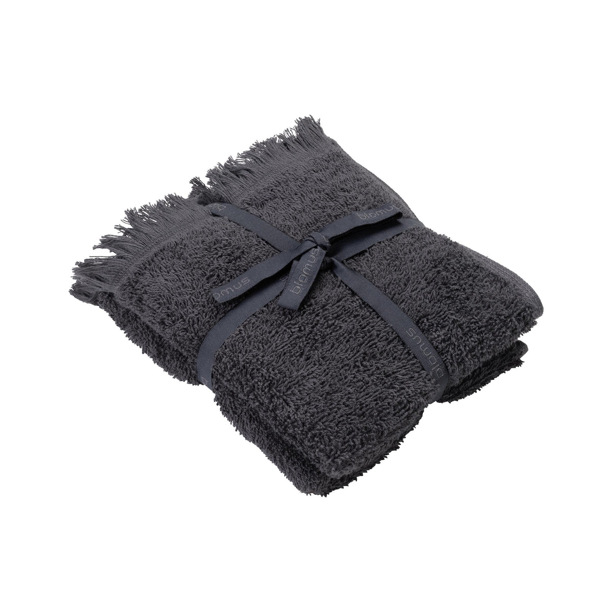 Blomus FRINO 2 Fringed Organic Cotton Terry Guest Hand Towel Set