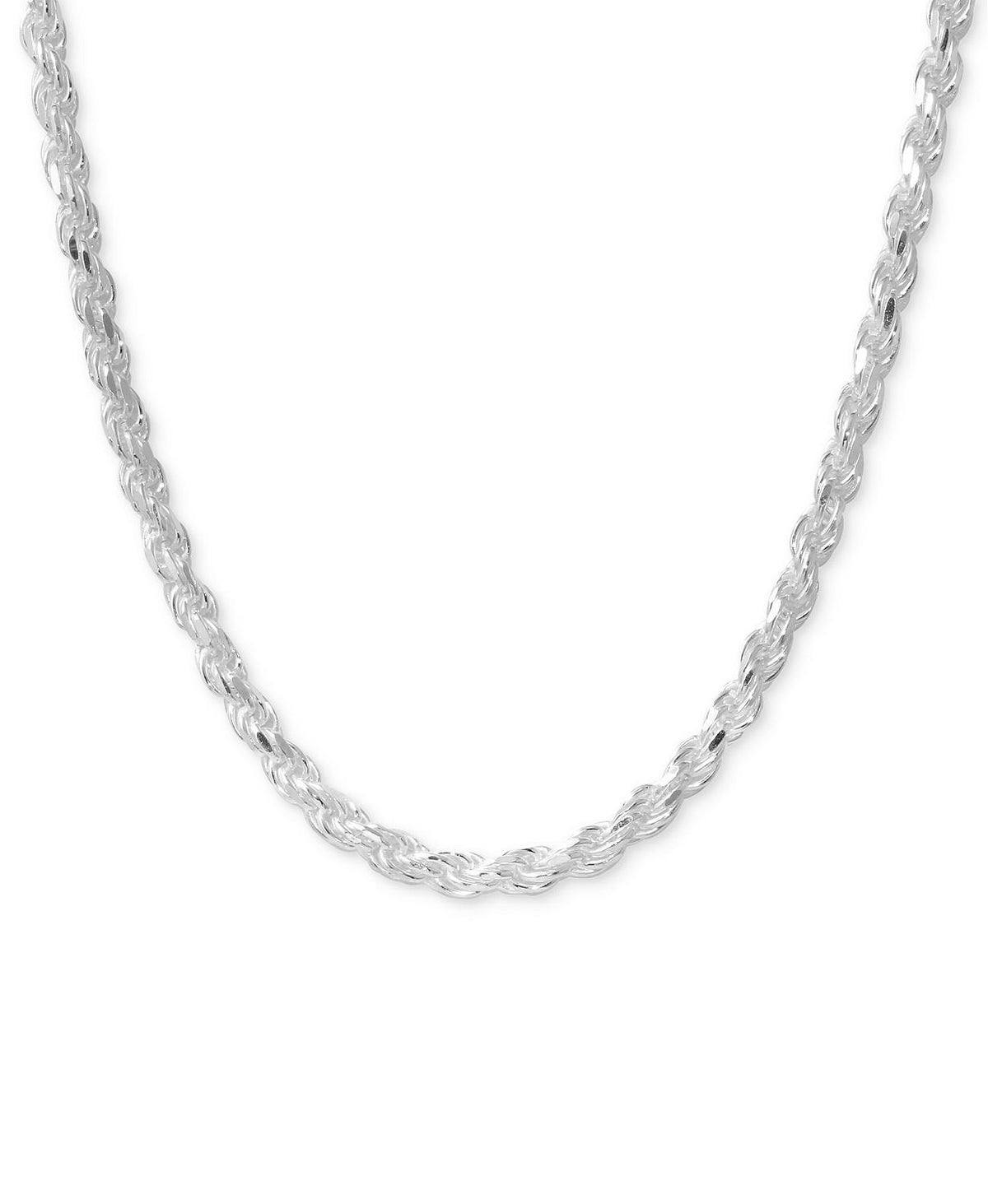 Completely Bella 24" Silver Lose Rope Twisted Link Necklace