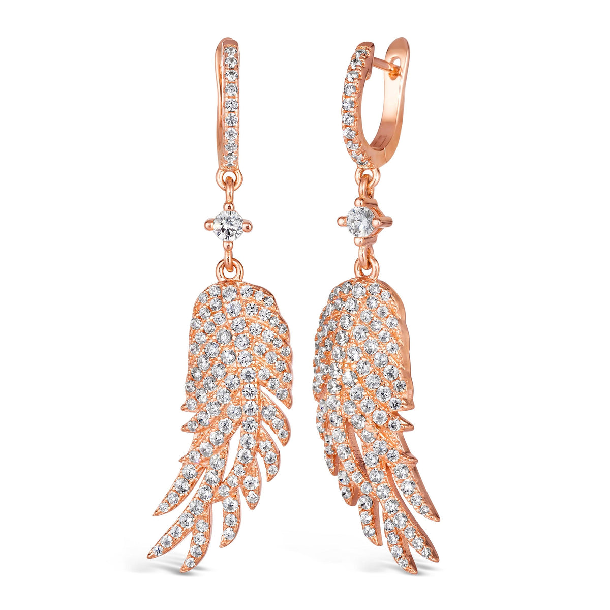 Anna Zuckerman Angel Wings Crystalline Earrings