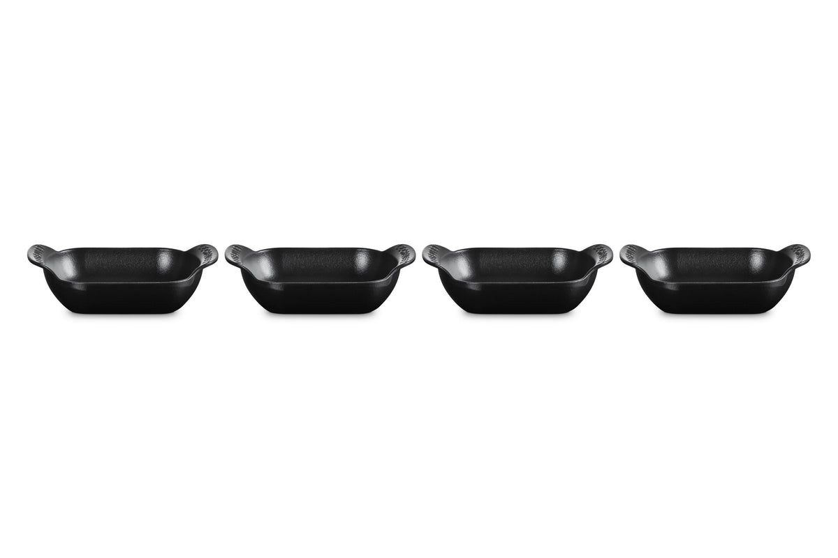Le Creuset Set of 4 Gourmand Cast Iron Mini Rectangular 0.3qt Bakers Licorice