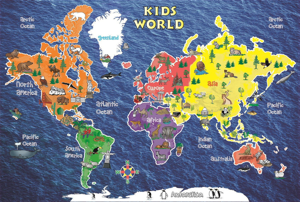 Replogle Kid's World Peel and Stick Map - small 24" x 16"
