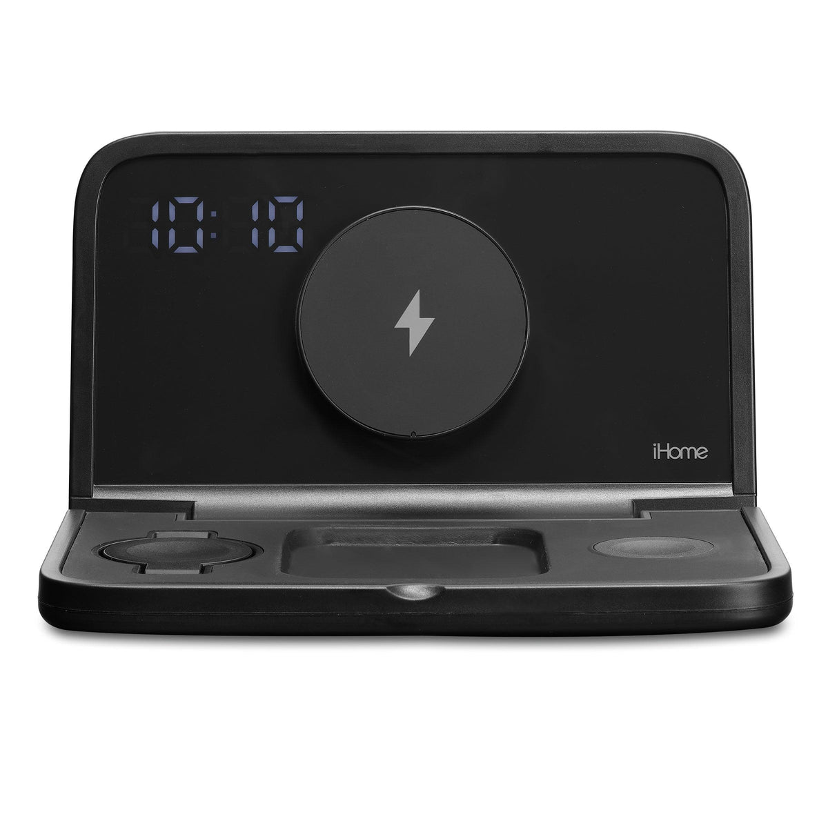 iHome Triple Charging Portable Wireless Alarm Clock w/ Valet Tray
