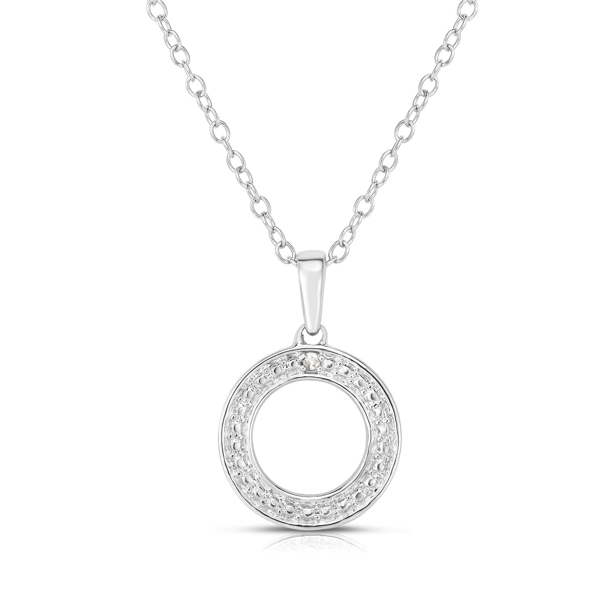 Jilco Diamond Sterling Silver Geometric Necklace