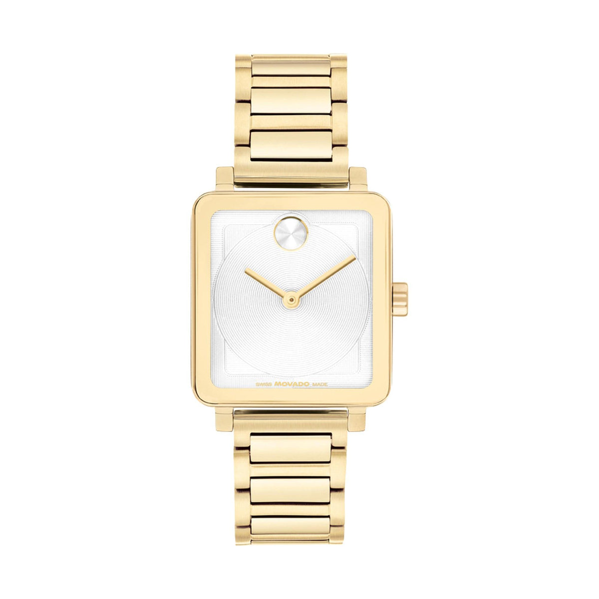 Movado Ladies BOLD Evolution 2.0 Gold-Tone Stainless Steel Square Watch White Dial