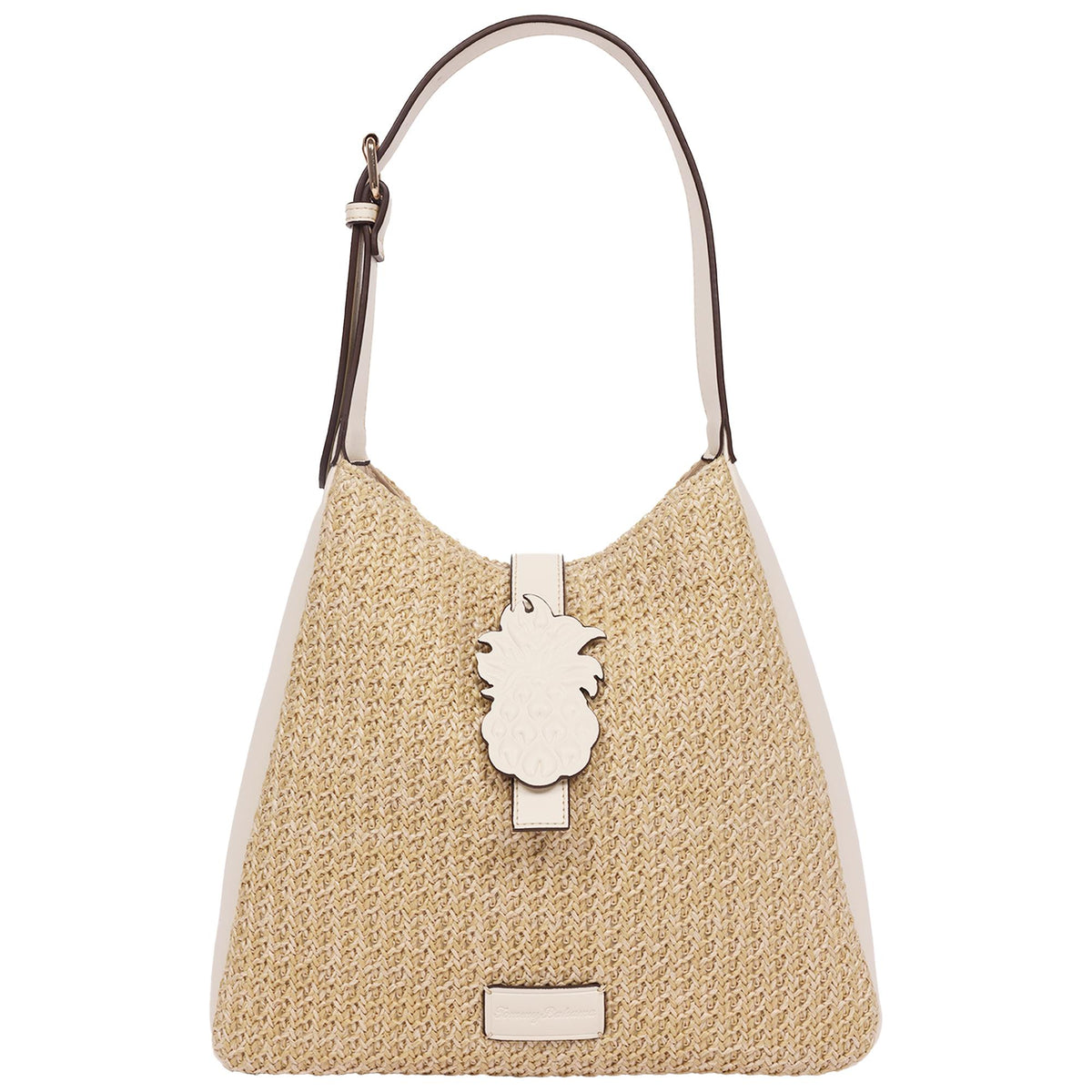 Tommy Bahama Handbags Logo Tab Raffia Hobo Bag Size 10"