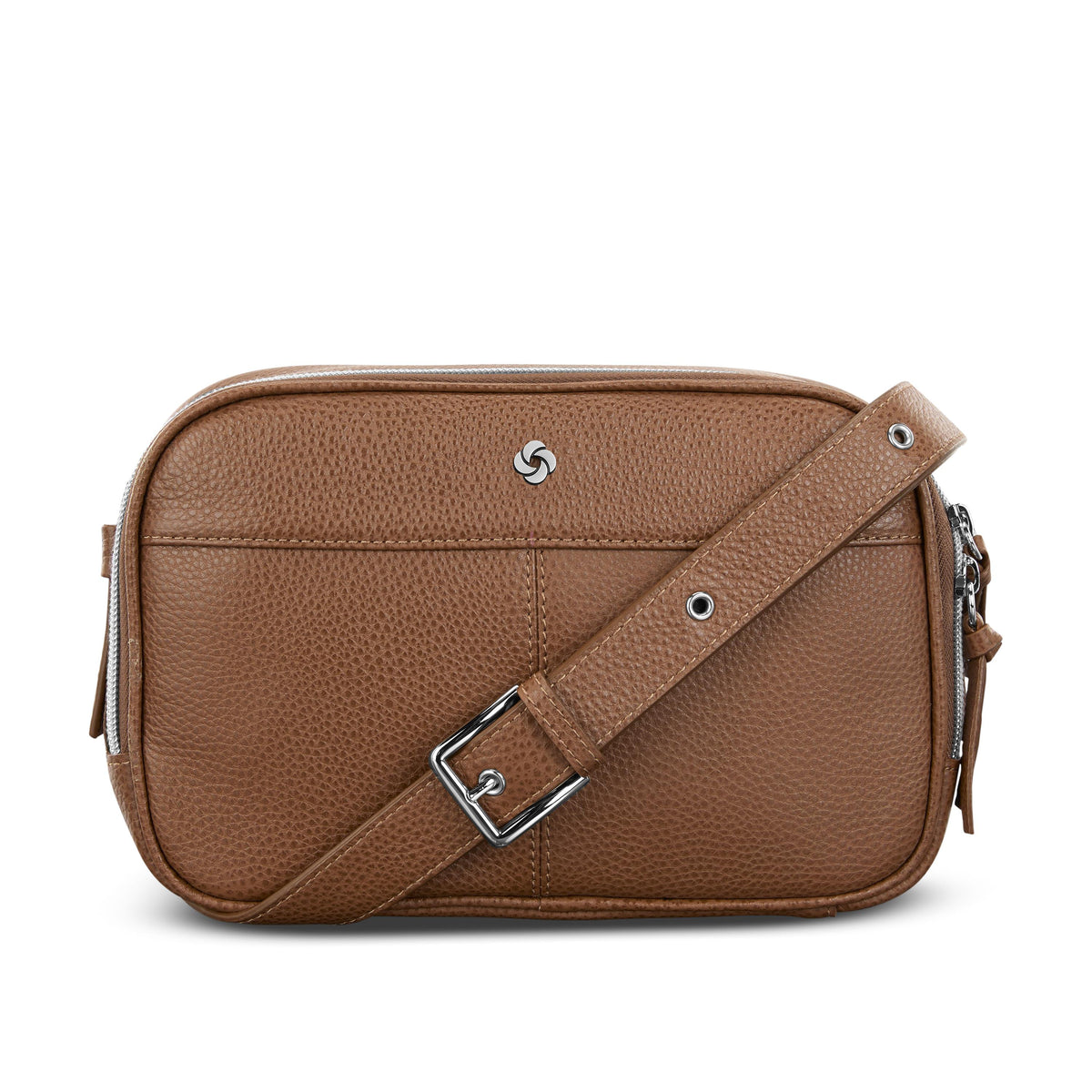 Samsonite Mobile Sol 2 Leather Crossbody - Cognac