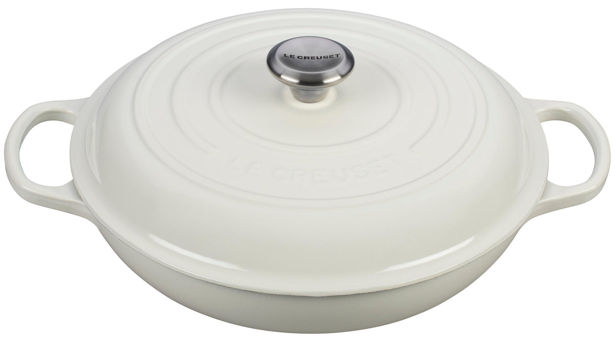 Le Creuset 3.5qt Signature Cast Iron Braiser White