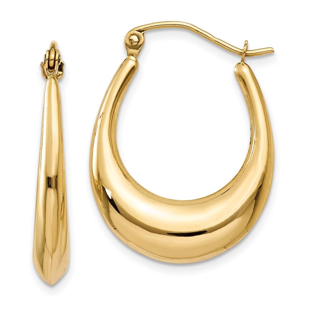 Distinctive 14k Polished Hoop Earrings