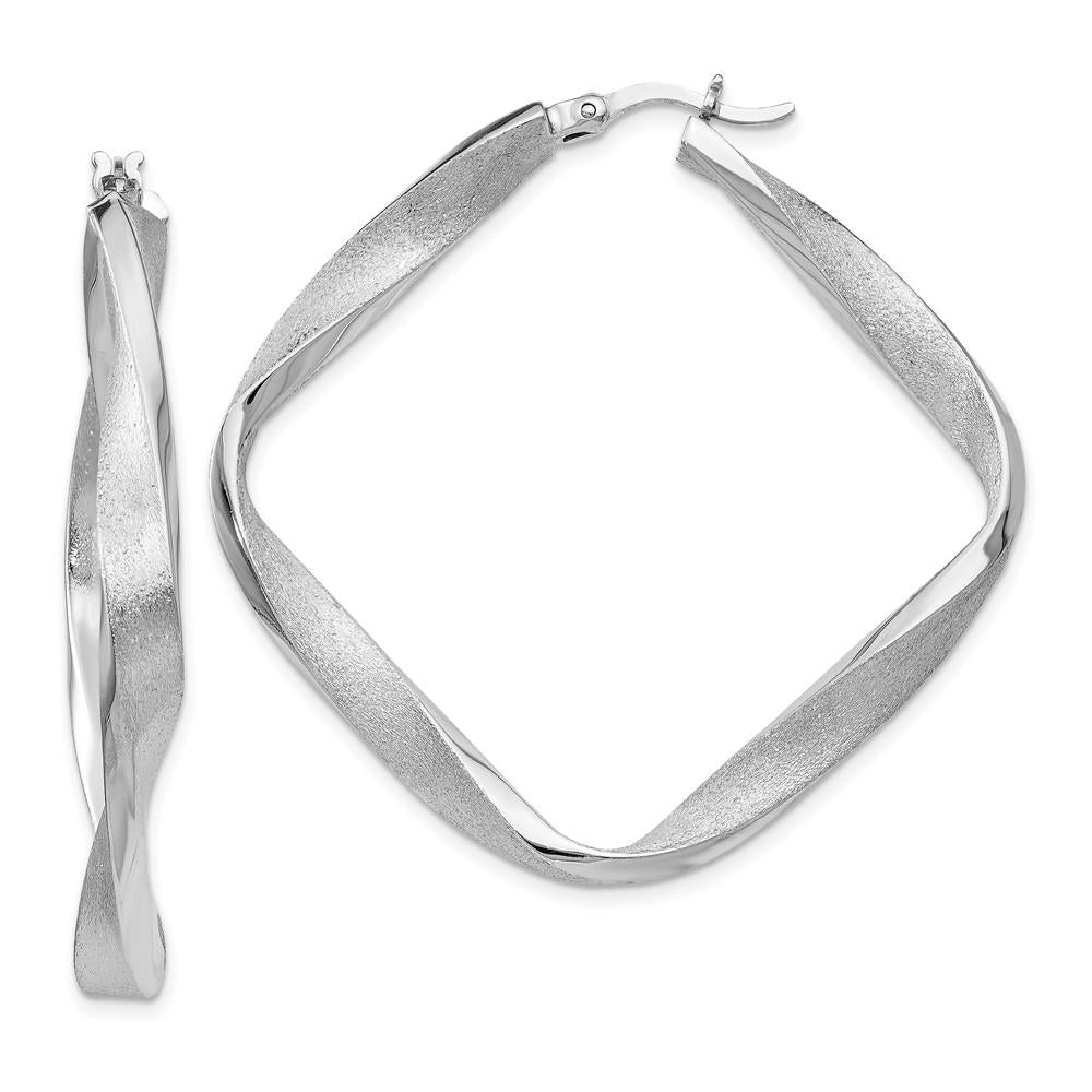 Distinctive Sterling Silver Radiant Essence Twisted Hoop Earrings