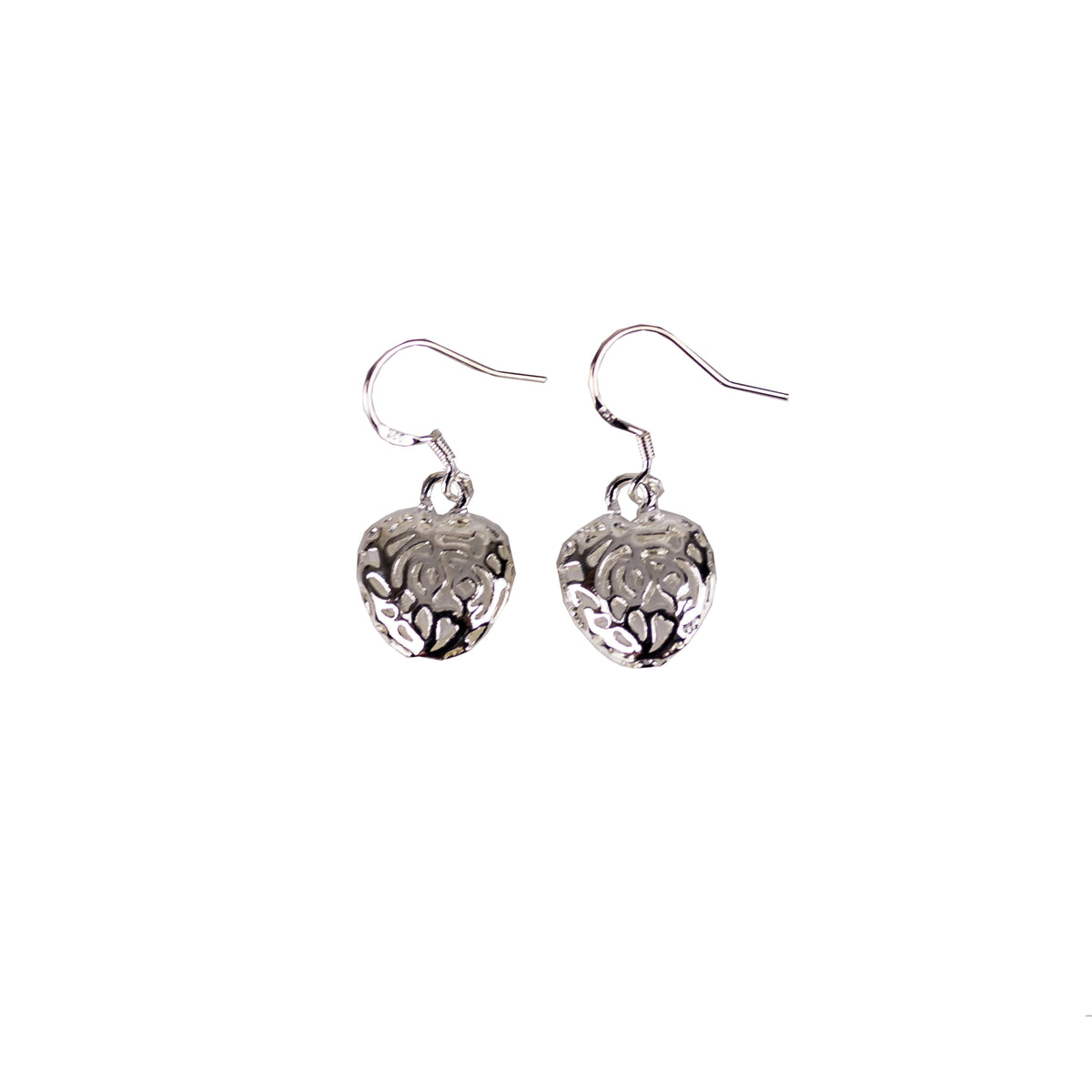 Completely Bella Silver Plated Ornamental Heart Earrings