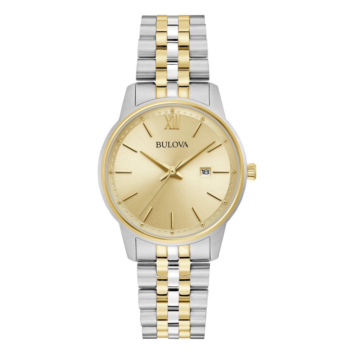 Bulova Ladies' Corporate Collection Two-Tone Stainless Steel Watch Champagne Dial