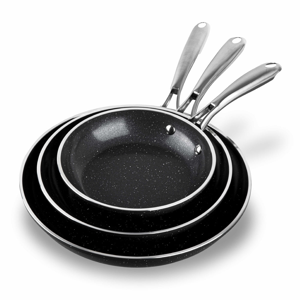 GraniteStone Cookware Ceraluxe Skillet Set Size 3 Pieces